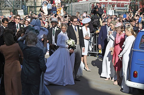 Ellie Goulding and Caspar Jopling leave York Minster after their wedding. (Photo| AP)
