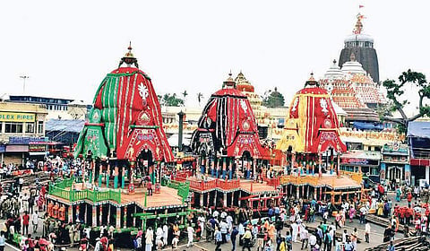 Three chariots kept ready in front of Jagannath temple (File Photo |EPS)