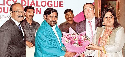 British Deputy High Commissioner Andrew Fleming with Education Minister G Jagadhish Reddy in Hyderabad (File Photo|EPS, Satha Keerthi)