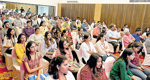A section of the audience at the panel discussion organised by The New Indian Express and B.PAC, titled ‘Bengaluru Forward — Infrastructure and Mobility’ in Bengaluru on Friday