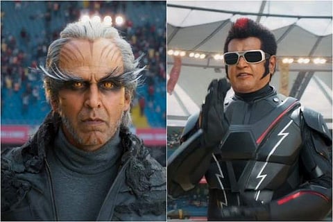 Rajinikanth and Akshay Kumar in '2.0'. (Photo | YouTube Screengrab)