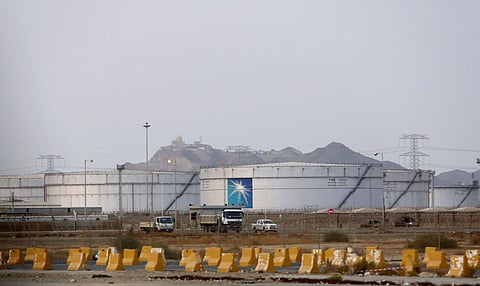 Storage tanks are seen at the North Jiddah bulk plant, an Aramco oil facility, in Jiddah, Saudi Arabia, Sunday, Sept. 15, 2019. | AP