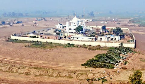 Construction work for the Kartarpur Corridor for visa-free access to Sikh pilgrims from India to Gurdwara Darbar Sahib is on in full swing in Pakistan. (File photo | EPS)