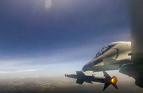 The air-to-air missile Astra was test fired on Tueseday. (Photo| PTI)