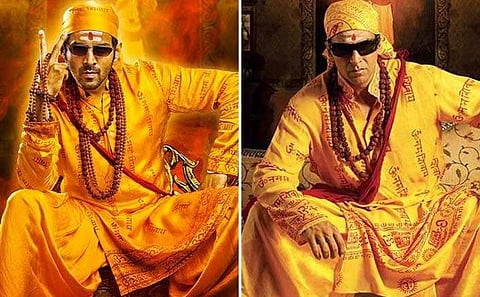 A still from Bhool Bhulaiyaa (R) and Bhool Bhulaiyaa 2.