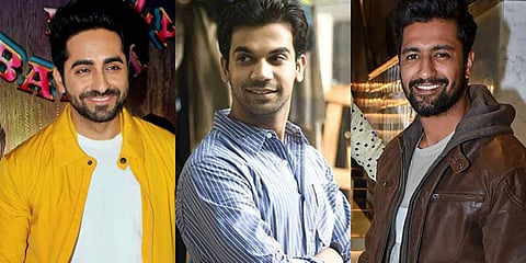 Bollywood actors (from L) Ayushmann Khurrana, Rajkummar Rao and Vicky Kaushal (Photo | PTI and Twitter)