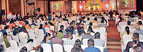 A full house on the concluding day of Odisha Literary Festival, Ollywood actor Akash Das Nayak attending one of the sessions at the festival in Bhubaneswar | ( Photo | Biswanath Swain )