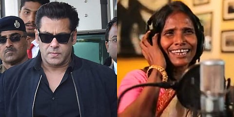 Bollywood actor Salman Khan and singer Ranu Mondal (Photo | PTI and Twitter)
