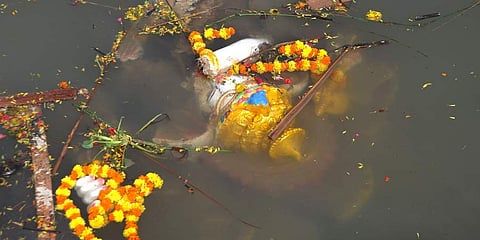 Image of Ganesha idol immersion for representation purpose. (Photo | Prasant Madugula, EPS)