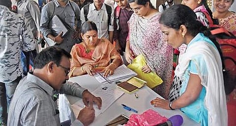 Certificates of ward secretariat aspirants in Vijayawada verified (Photo | EPS, P Ravindra Babu)