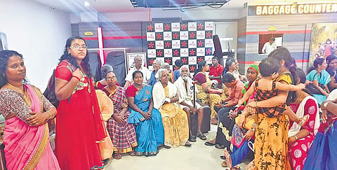 Palliative care beneficiaries during their visit to a mall to watch a movie