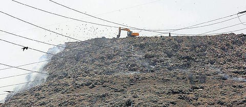 Total mass of garbage at Ghazipur Landfill is 14 million metric tonnes. (File Photo)