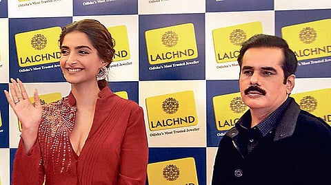 FILE - Sonam Kapoor at the launch of Lalchnd Jewellers store in Bhubaneshwar.