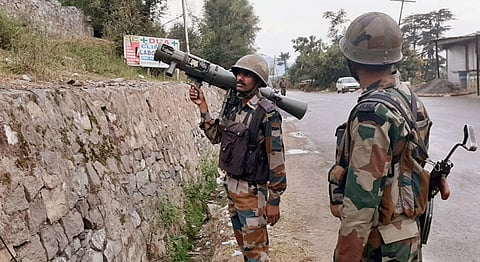 Army jawans during an encounter with the terrorists at Batote in Ramban district of Jammu and Kashmir Saturday Sept. 28 2019. | (Photo | PTI)
