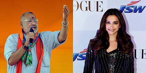 Union Minister Giriraj Singh and Bollywood actress Deepika Padukone (Photo | PTI)
