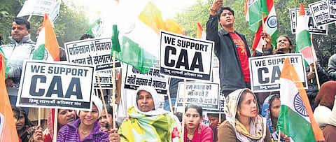 Protestors in support of CAA