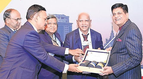 Chief Minister B S Yediyurappa with Union Minister Piyush Goyal and state Industries Minister Jagadish Shettar at World Economic Forum in Davos | Express