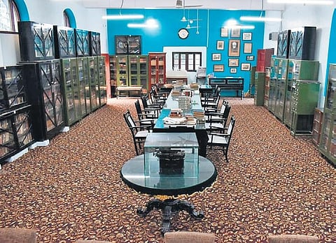 Sir Nizamat Jung Memorial Library that was recently renovated, at Narayanguda in Hyderabad. (Photo | S Senbagapandiyan/EPS)
