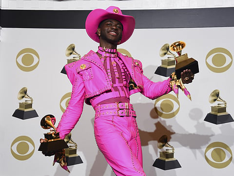 Lil Nas X won the 'Best music video and best pop duo/group performance' award for 'Old Town Road,' at the 62nd annual Grammy Awards. (Photo | AP)