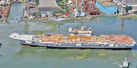 File photo of aircraft carrier Vikrant being constructed by Cochin Shipyard. | (File | EPS)