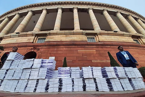 Copies of Economic Survey reach parliament in New Delhi. Express photo by Shekhar Yadav. (Photo | Shekhar Yadav)