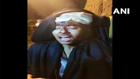 Jawaharlal Nehru University Student Union (JNUSU) president Aishe Ghosh attacked inside JNU campus. (Photo | ANI)