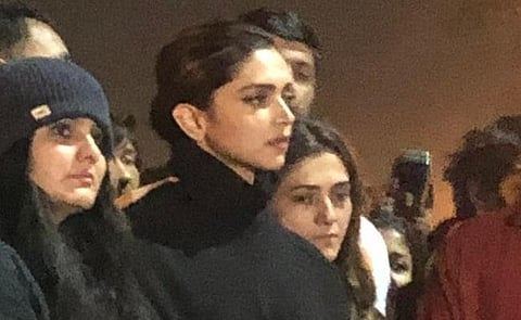 Deepika Padukone visits JNU during protest. (Photo | Twitter)