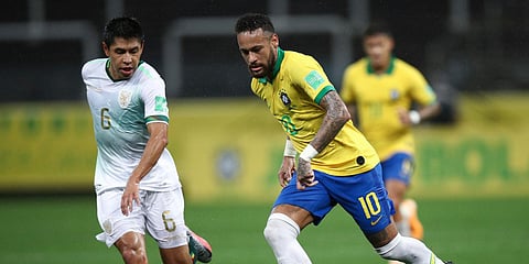 Neymar is back in action after more than a year out due to a torn ACL but he won't be playing in Brazil's last two World Cup qualifiers this year.