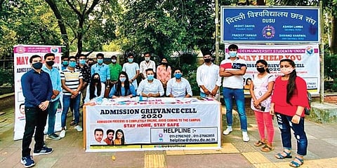 DUSU members launched online & multilingual help desks for students seeking admission. (Photo | Shekhar Yadav, EPS)