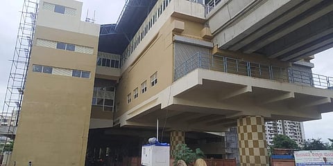 Pic of the Vajrahalli Metro station, a part of the Reach 4B Line of Bangalore Metro Line, that will be declared open in November. (Photo | EPS)