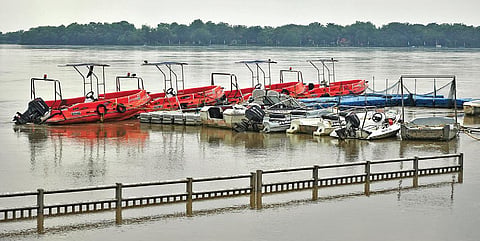 Bhavani Island wears a deserted look on Saturday I Prasant Madugula