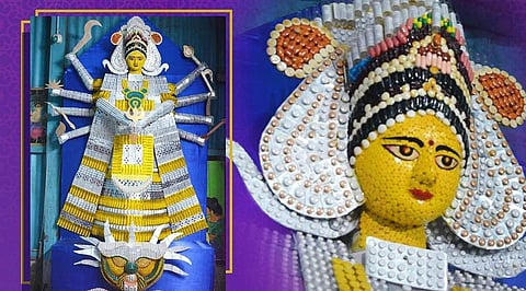 It took the district official nearly five months and 40,000 strips of tablets, capsules and injection vials of different colours to give shape to his idea. (Photo | Twitter)