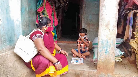 Anganwadi worker Rama Sahu (Photo | EPS)
