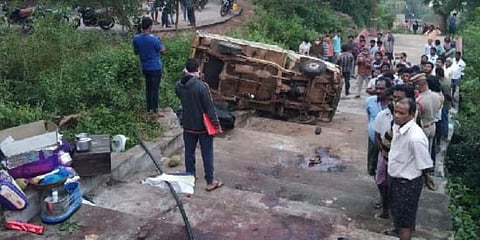 The van was carrying 17 people who were returning home after a wedding at the temple. (Photo| EPS)