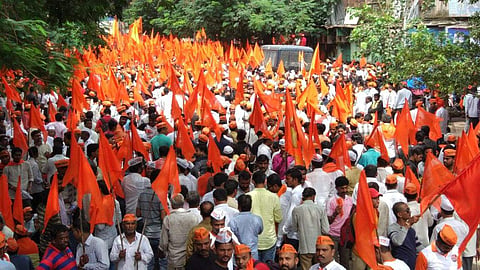 File photo of Maratha Kranti Morcha marching towards Mumbai demanding reservations for the Maratha community members in jobs and educational institutions. (File Photo | EPS)