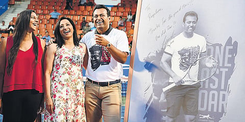 When times were different: (From left) Reshma Millet, Ashwini Nachappa and Leander Paes at the Bangalore Open (EPS | Shriram BN)