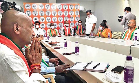 Telangana BJP election management committee meets to discuss poll strategy at the party’s State office in Nampally on Sunday