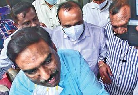 Sampath Raj being taken into CCB custody on Tuesday | Shriram BN