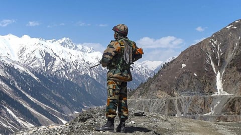A soldier on the Line of Actual Control between India and China. (File photo | PTI)