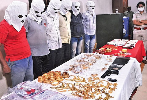 Six of the accused being produced before media on Wednesday | Express