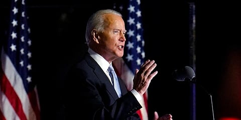 President-elect Joe Biden speaks in Wilmington. (Photo | AP)