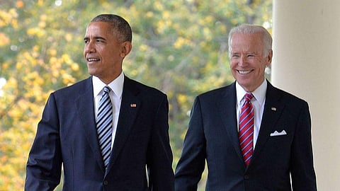 Former US president Barack Obama and US President-elect Joe Biden (File Photo | AP)