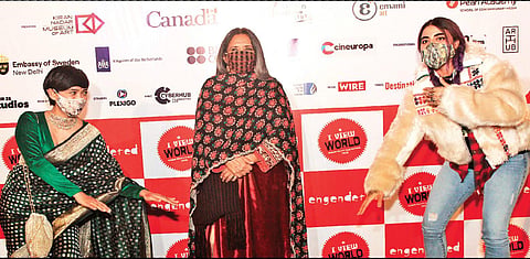 Sayani Gupta, Deepa Mehta and Bani J at I View Human Rights Film Festival opening (December 10) DLF Cyberhub, Gurugram