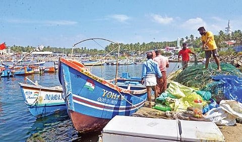 Fishermen take their boats to safety following the cyclone warning issued by the IMD. At Vizhinjam on Tuesday | Vincent Pulickal