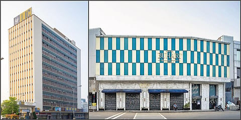LIC Building (L) and the Buhari restaurant (Photo| Binsan Oommen Baby)