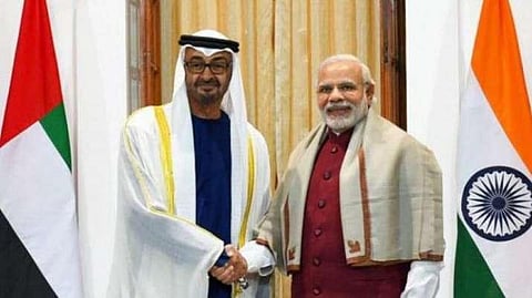 UAE crown prince Mohammed bin Zayed Al Nahyan (L) and PM Narendra Modi (R) (File Photo | PTI)