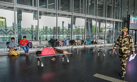 Passengers wait at NSCBI Airport in Kolkata. (File Photo | PTI)