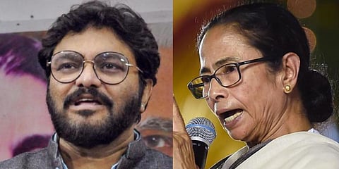 Union Minister Babul Supriyo (L) and West Bengal CM Mamata Banerjee (File photo| PTI)