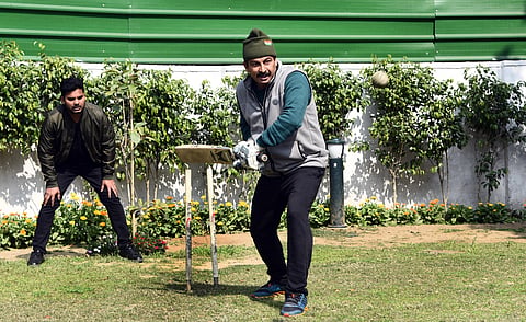 Delhi BJP president Manoj Tiwar relaxing at his residence day after voting in New Delhi on Sunday February 9 2020. (Photo | Parveen Negi)
