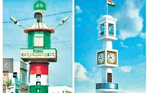 The old clock tower of Sattenapalli and the proposed clock tower design